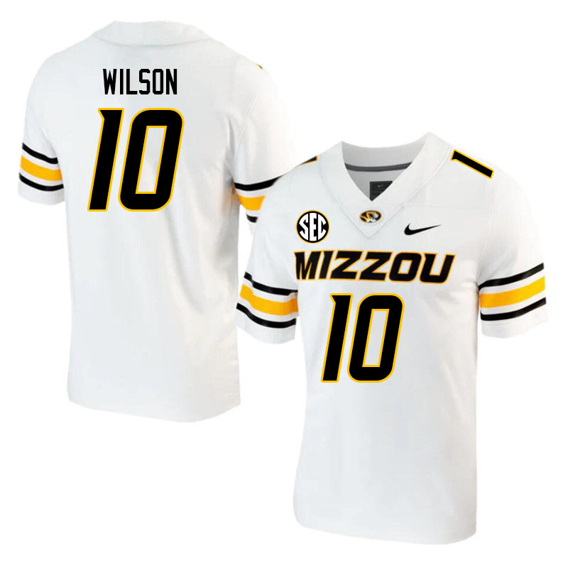 Men #10 Dameon Wilson Missouri Tigers College 2023 Football Stitched Jerseys Sale-White - Click Image to Close